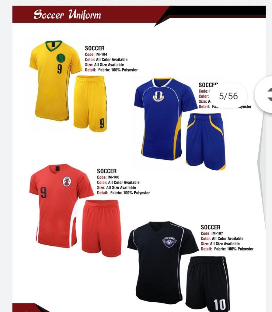 soccer uniform
